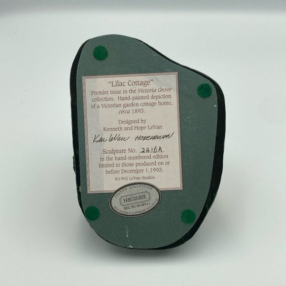 Vtg LeVan Studios Lilac Cottage Hawthorne Victoria Grove Collection Hand Painted - Picture 6 of 6